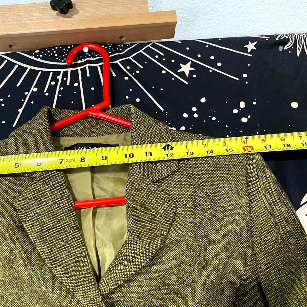 Kasper Blazer Jacket Women's 4 Green Wool Tweed 3-Button Business Preppy Career - Picture 10 of 10